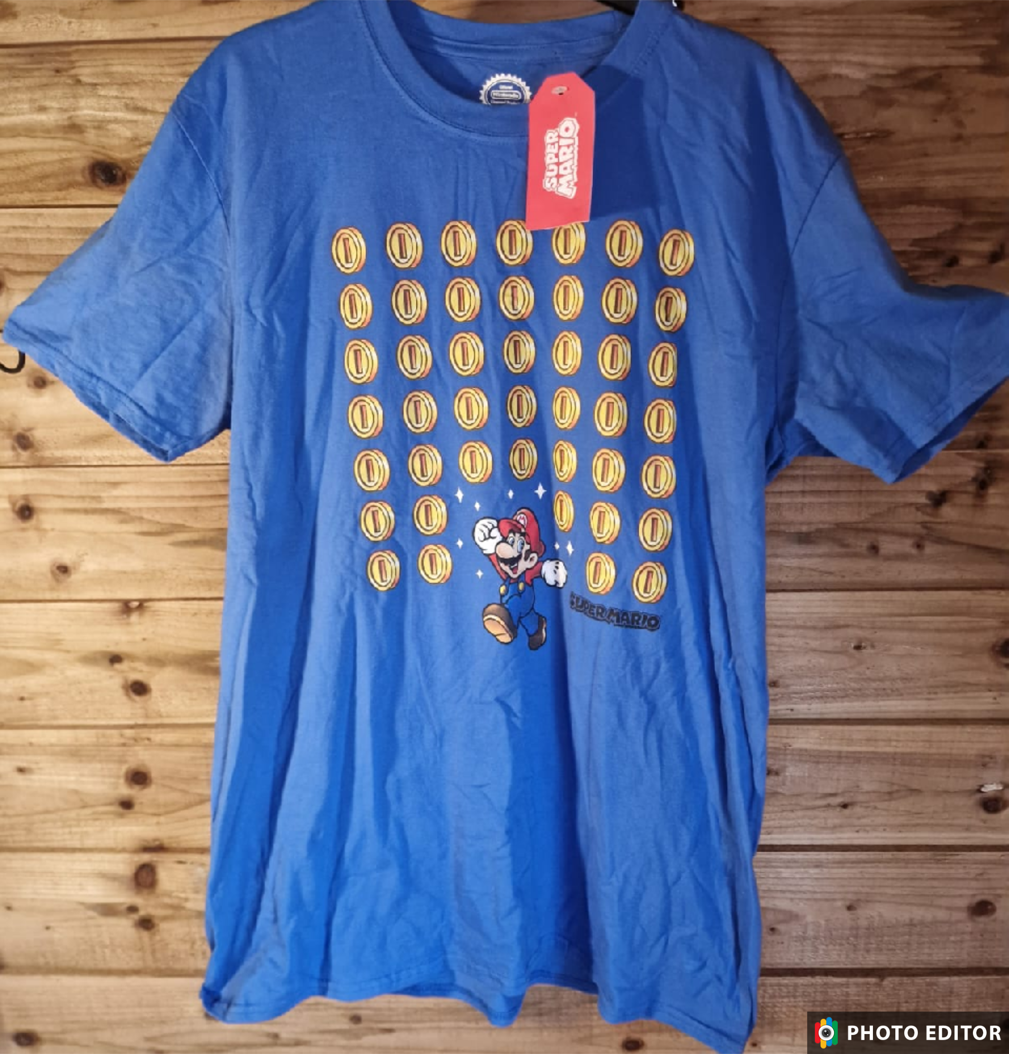 Official Nintendo Super Mario "Coin Grid" Graphic T-Shirt.