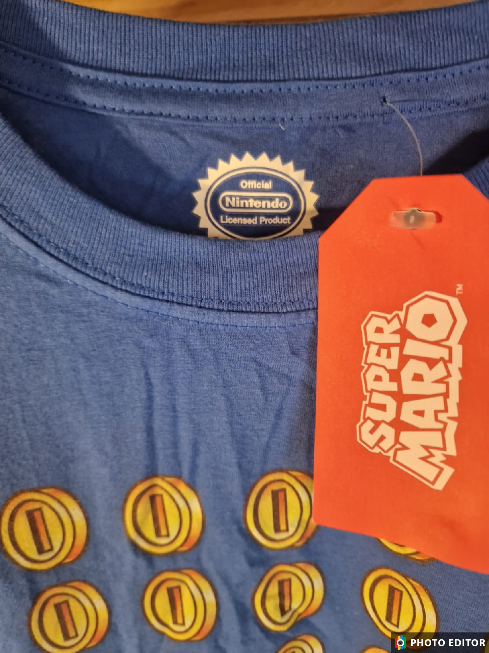 Official Nintendo Super Mario "Coin Grid" Graphic T-Shirt.